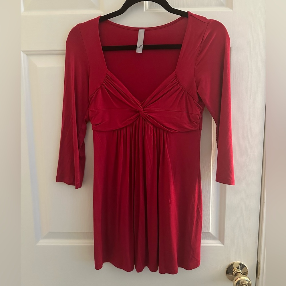 Red long sleeve top